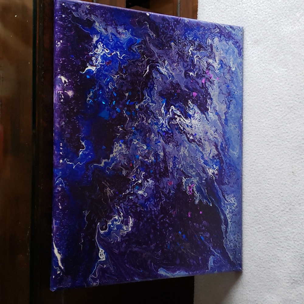 2X HOST PICK. 11x14 Abstract Acrylic Painting "The Perfect Storm" on canvas - Picture 2 of 3